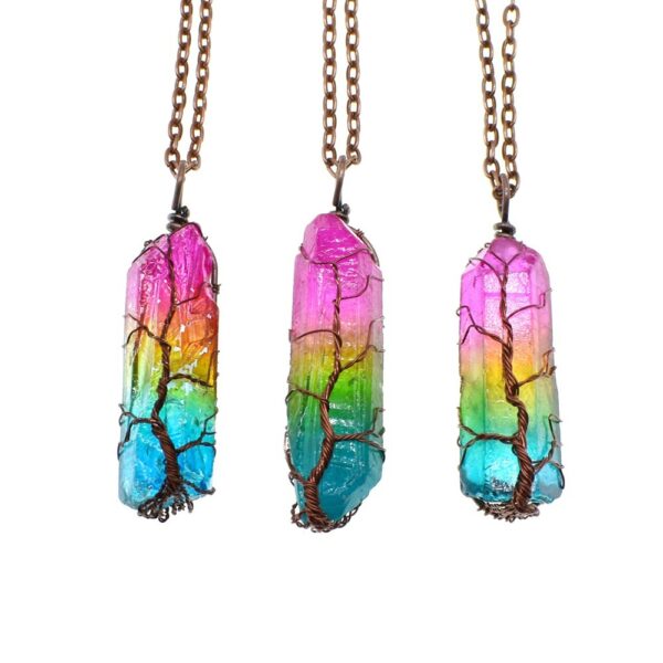 Stone Crystal Pillar Tree Of Life Pendant - Image 7