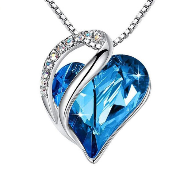 Sliver Heart Shaped Geometric Necklace - Image 3