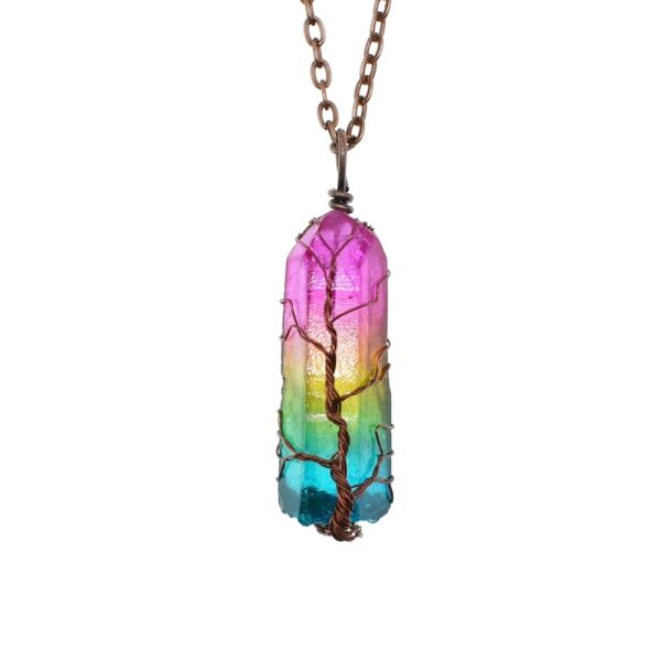 Stone Crystal Pillar Tree Of Life Pendant - Image 4