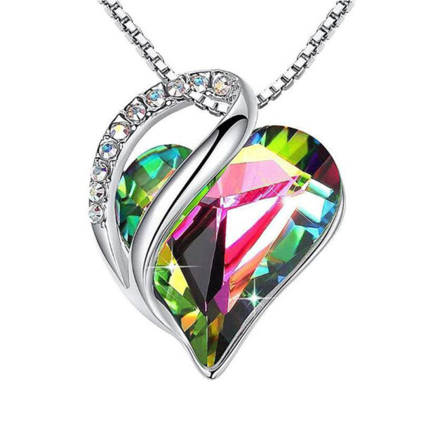 Sliver Heart Shaped Geometric Necklace - Image 6