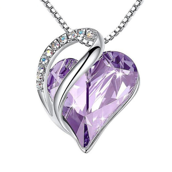 Sliver Heart Shaped Geometric Necklace - Image 9