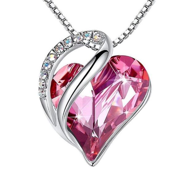 Sliver Heart Shaped Geometric Necklace - Image 4