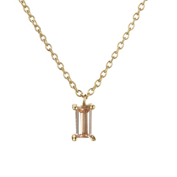 Silver Rectangular Stone Pendant Necklace - Image 10