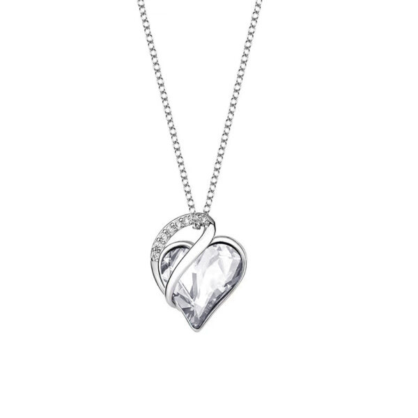 Sliver Heart Shaped Geometric Necklace - Image 8