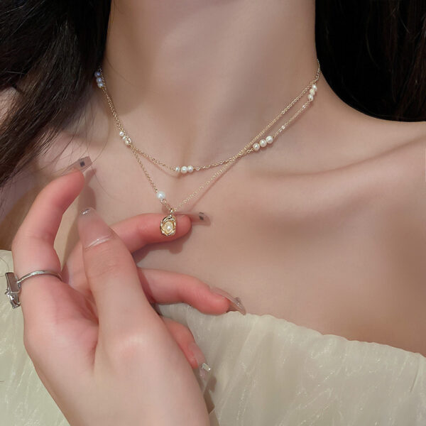 Titanium Steel Shaped Double-layer Pendant Necklace - Image 2