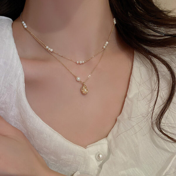 Titanium Steel Shaped Double-layer Pendant Necklace - Image 7