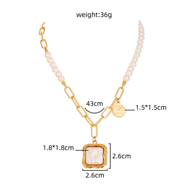 Faux Baroque Pearl Necklace - Image 2