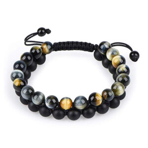 Tiger Eye Couple Bracelets Matte Black